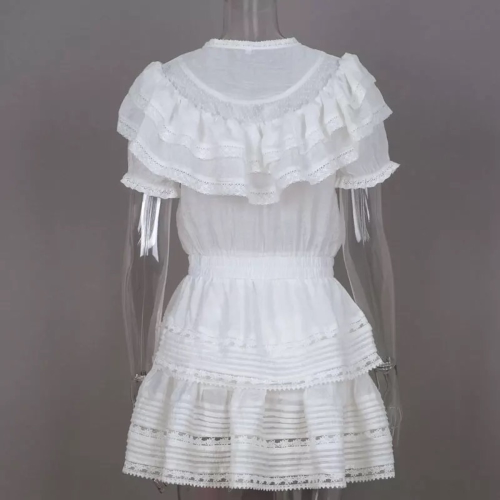 Lace dress Ruffle summer dress womens - Picture 4 of 5